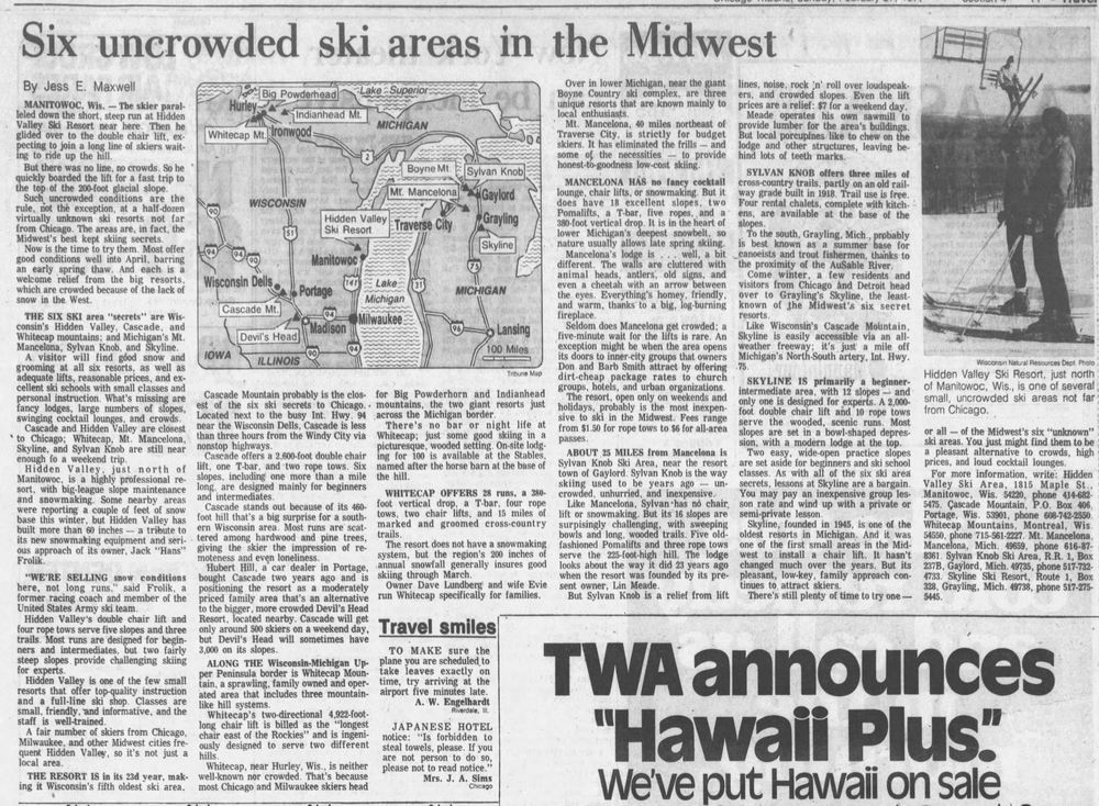 Mt. Mancelona - Feb 27 1977 Article